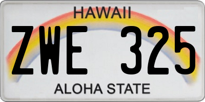 HI license plate ZWE325