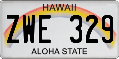 HI license plate ZWE329