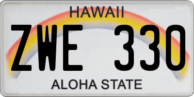 HI license plate ZWE330