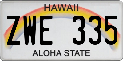 HI license plate ZWE335