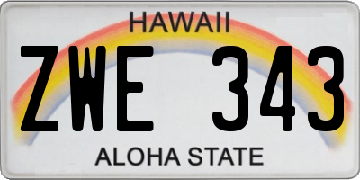 HI license plate ZWE343
