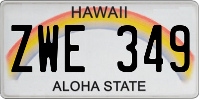 HI license plate ZWE349