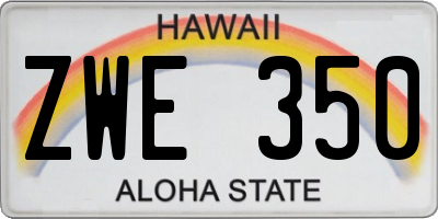 HI license plate ZWE350