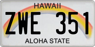 HI license plate ZWE351