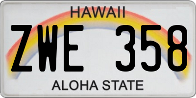 HI license plate ZWE358