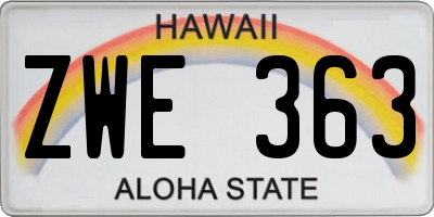 HI license plate ZWE363