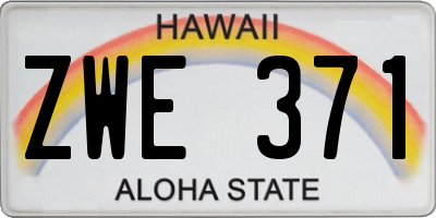 HI license plate ZWE371