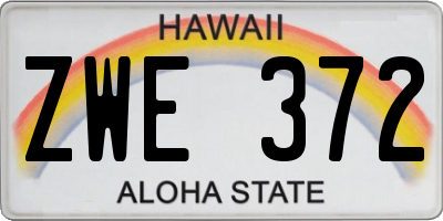 HI license plate ZWE372