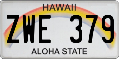 HI license plate ZWE379
