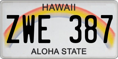 HI license plate ZWE387