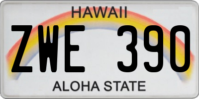 HI license plate ZWE390