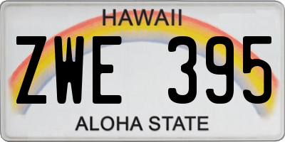 HI license plate ZWE395