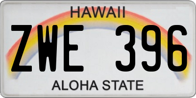 HI license plate ZWE396