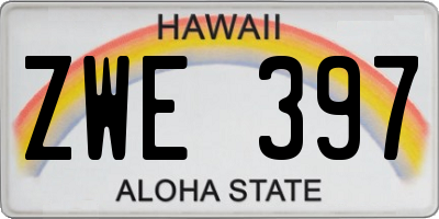 HI license plate ZWE397