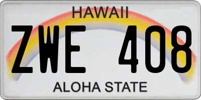 HI license plate ZWE408