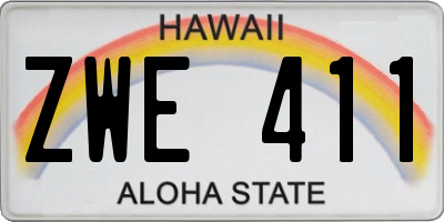 HI license plate ZWE411