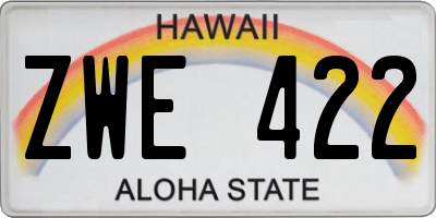 HI license plate ZWE422