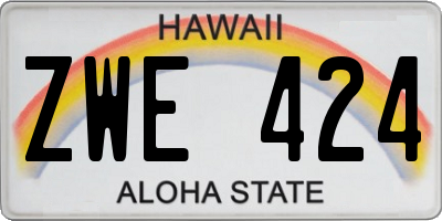 HI license plate ZWE424