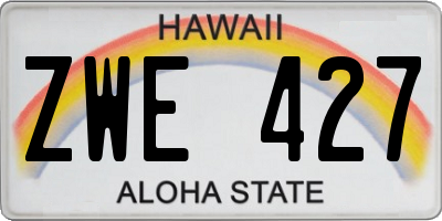 HI license plate ZWE427