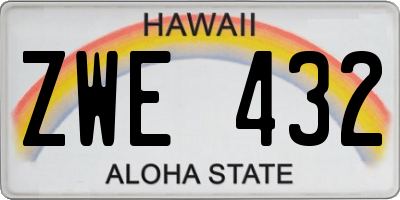 HI license plate ZWE432
