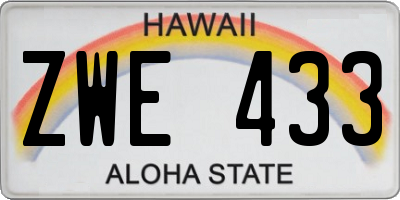 HI license plate ZWE433