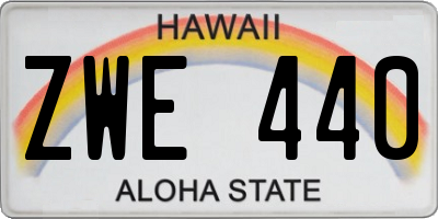 HI license plate ZWE440