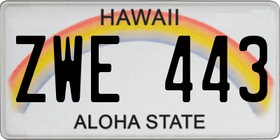 HI license plate ZWE443