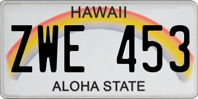 HI license plate ZWE453