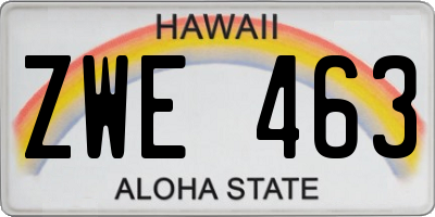 HI license plate ZWE463