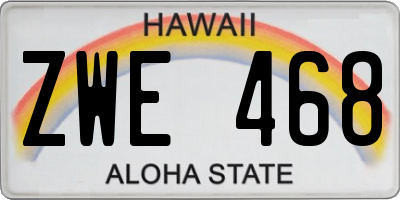 HI license plate ZWE468