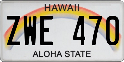 HI license plate ZWE470