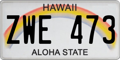 HI license plate ZWE473
