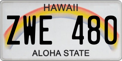 HI license plate ZWE480
