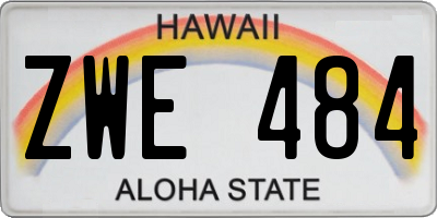 HI license plate ZWE484
