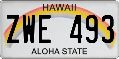 HI license plate ZWE493