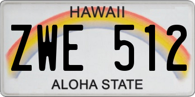 HI license plate ZWE512