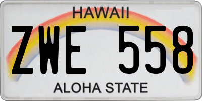 HI license plate ZWE558