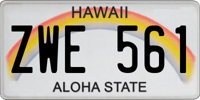 HI license plate ZWE561