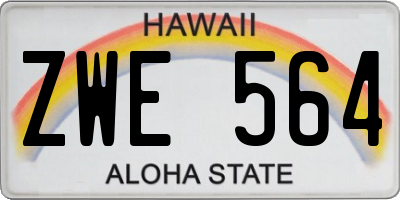 HI license plate ZWE564