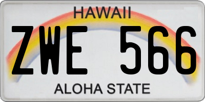 HI license plate ZWE566