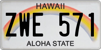 HI license plate ZWE571