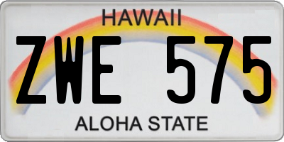 HI license plate ZWE575