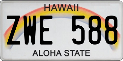 HI license plate ZWE588