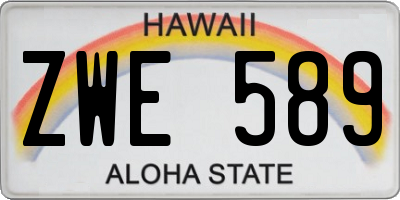 HI license plate ZWE589