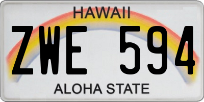 HI license plate ZWE594