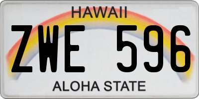 HI license plate ZWE596