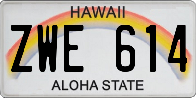 HI license plate ZWE614