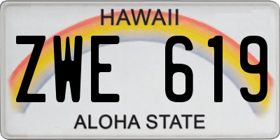 HI license plate ZWE619
