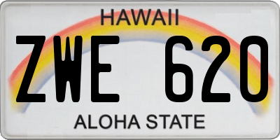 HI license plate ZWE620