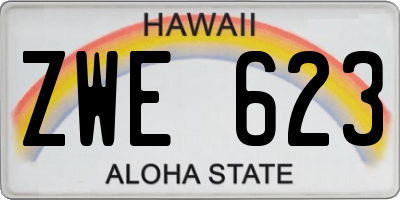 HI license plate ZWE623